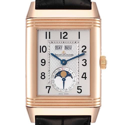 Photo of Jaeger LeCoultre Grande Reverso Calendar Moonphase Rose Gold Watch Q3752520 Box Papers