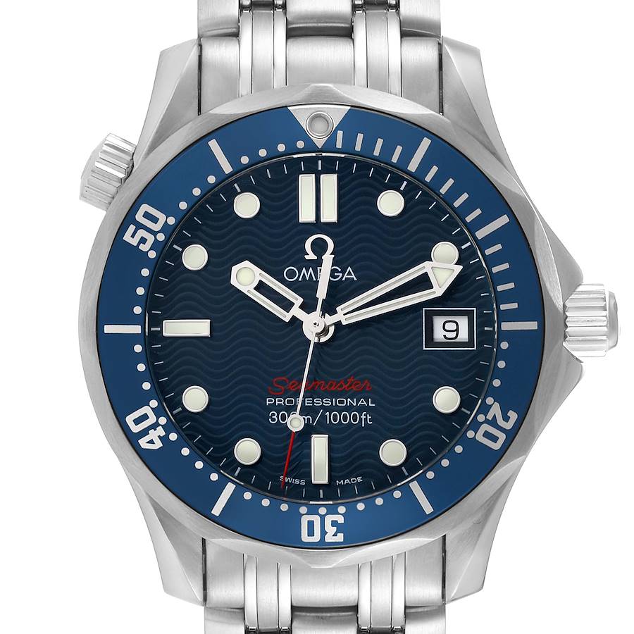 Omega Seamaster 300M Midsize Blue Dial Steel Mens Watch 2223.80.00 Box Card SwissWatchExpo