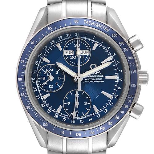 Photo of Omega Speedmaster Day Date Blue Dial Chronograph Mens Watch 3222.80.00