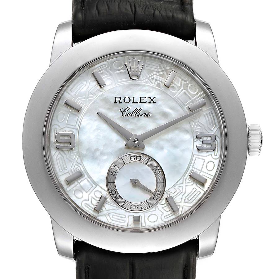 Rolex Cellini Cellinium Platinum Mother of Pearl Mens Watch 5240 SwissWatchExpo