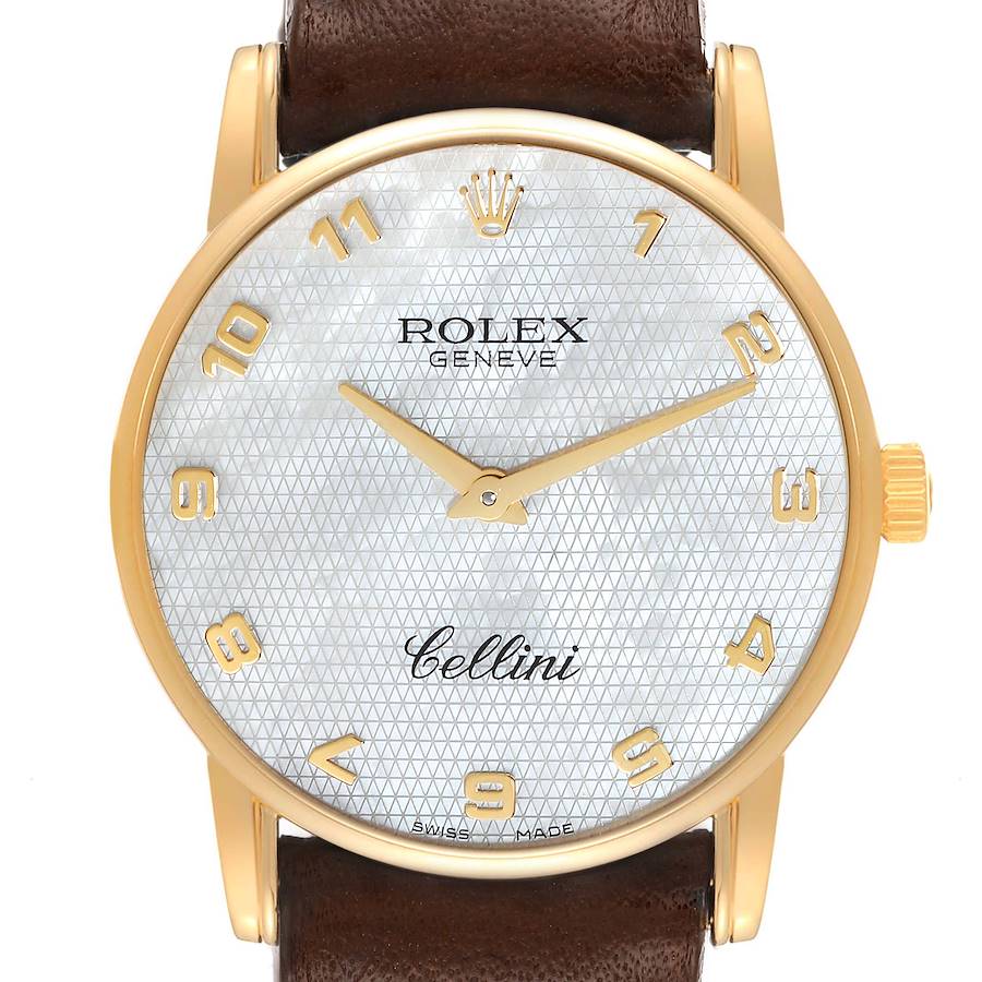 Rolex Cellini Classic Yellow Gold Mother of Pearl Dial Mens Watch 5116 SwissWatchExpo