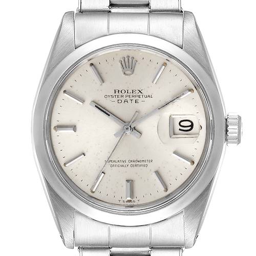 Photo of Rolex Date Stainless Steel Silver Dial Vintage Mens Watch 1500