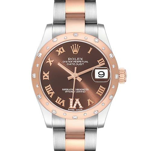 Photo of Rolex Datejust Midsize Steel Rose Gold Diamond Ladies Watch 178341