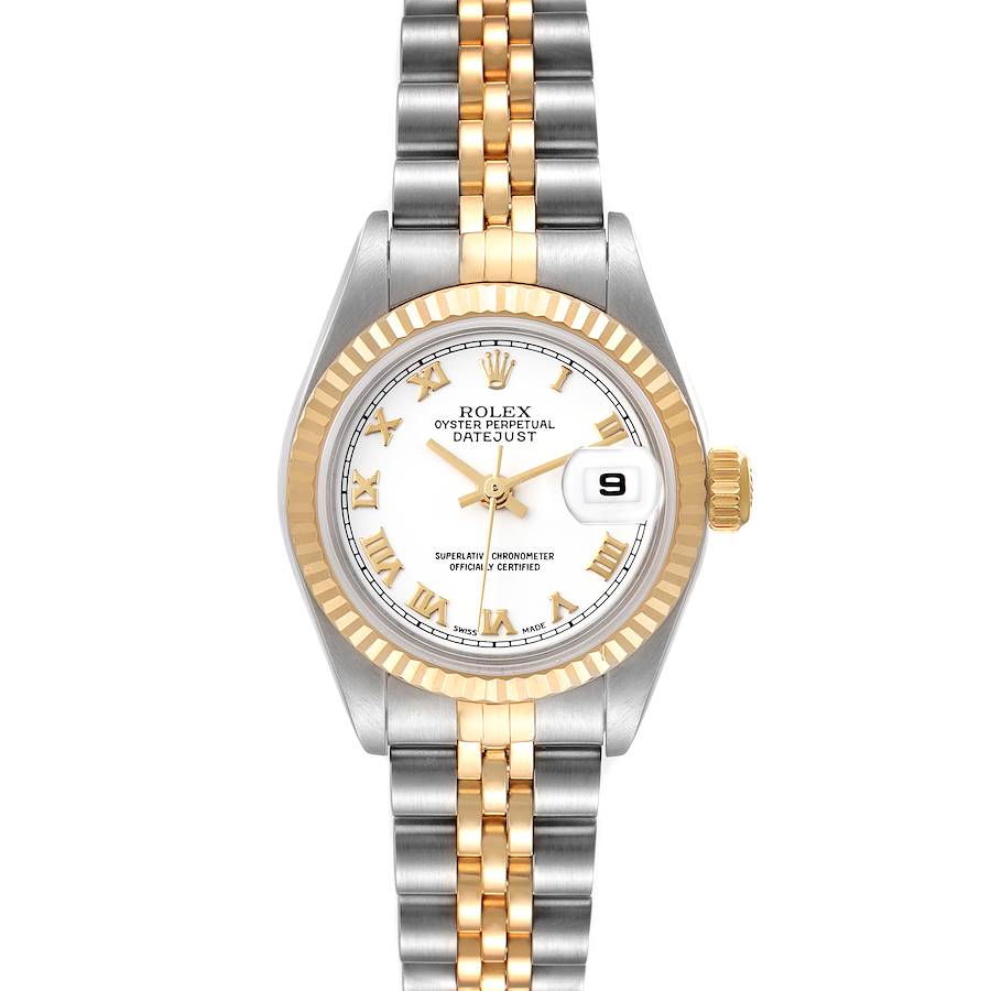 Rolex Datejust Steel Yellow Gold White Roman Dial Ladies Watch 79173 SwissWatchExpo