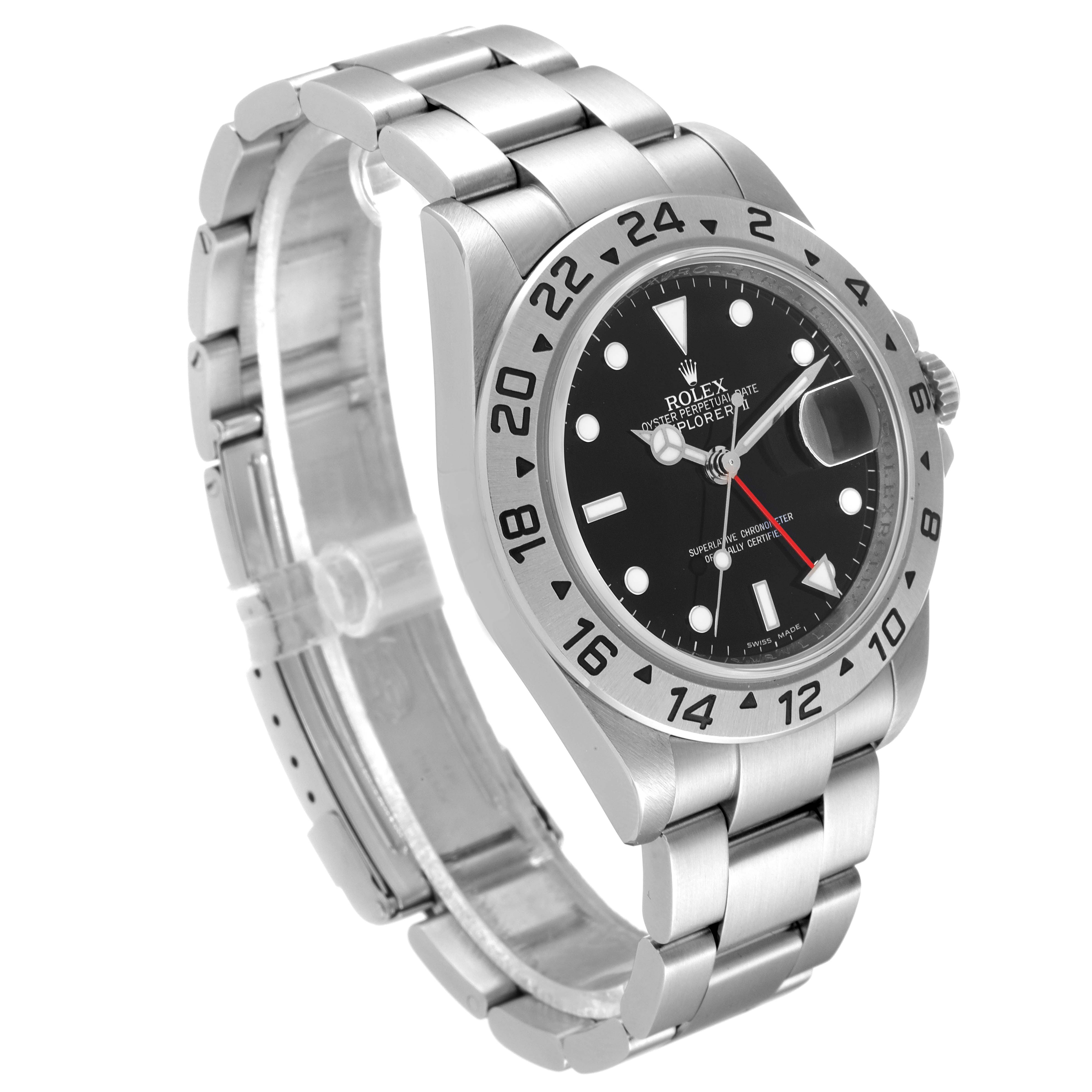 The image shows a Rolex Explorer 16570 Men
s Stainless Steel Black Dial 16570 Men
s Stainless Steel Black Dial watch angled from the front-left side, displaying the dial, bezel, crown, and bracelet.