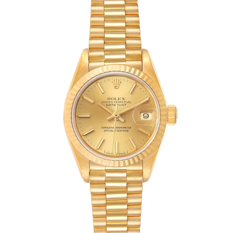 Rolex President Datejust 18K Yellow Gold 26mm Ladies Watch 69178 Box Papers SwissWatchExpo