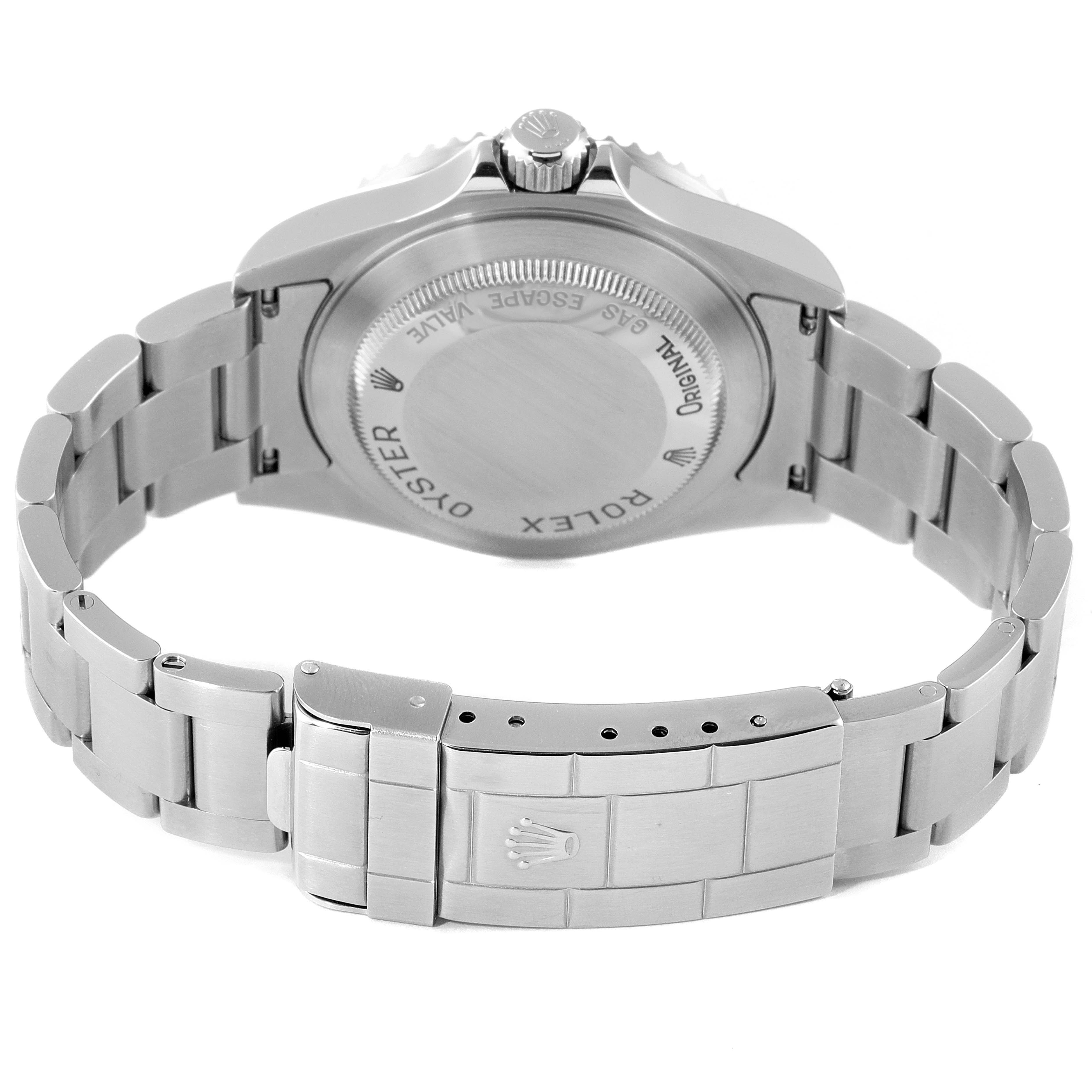 The image shows the back view of a Rolex Sea-Dweller 16600 Men's Stainless Steel Black Dial 16600 Men's Stainless Steel Black Dial watch, featuring the case back, bracelet, and clasp.