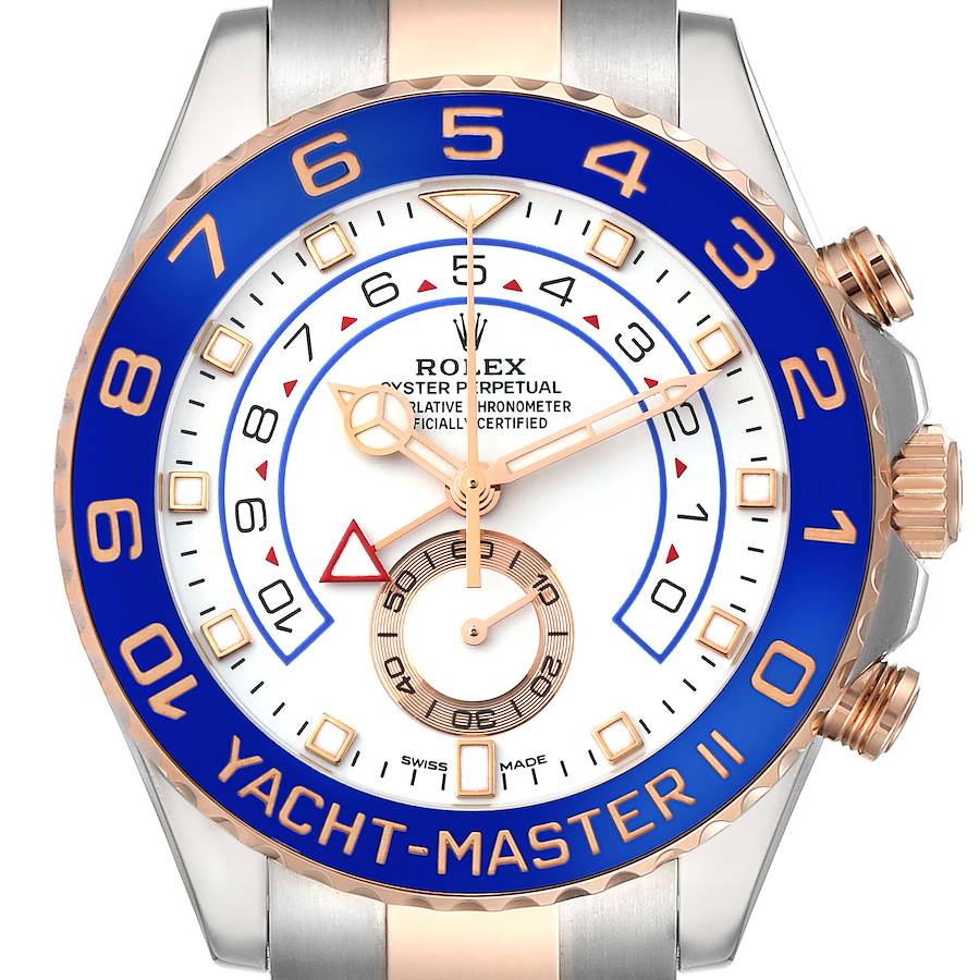 Rolex Yachtmaster II Steel Rose Gold Mens Watch 116681 Box Card SwissWatchExpo