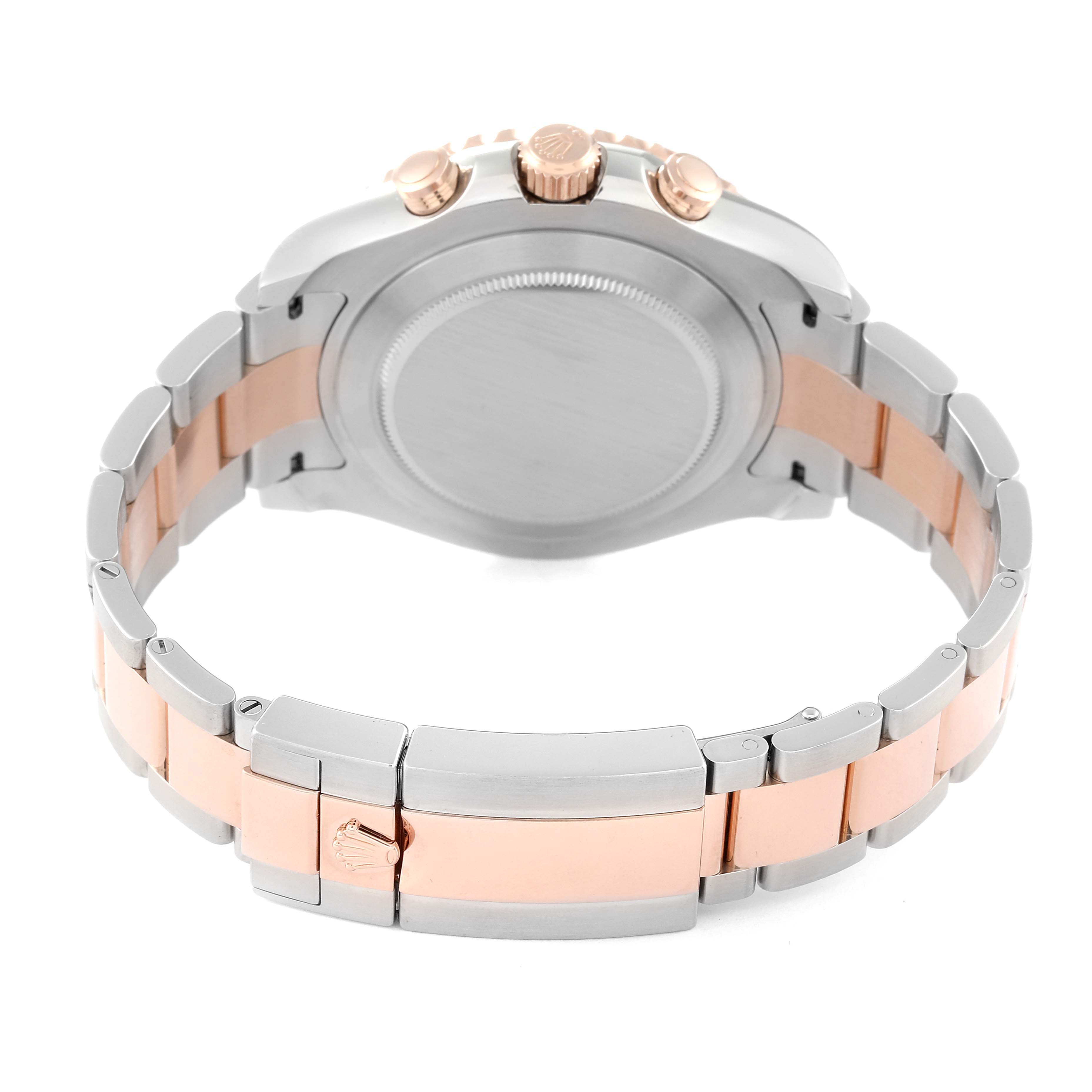 The image shows the back and bracelet of the Rolex Yacht-Master 116681 Men's Steel and Gold (two tone) White Dial 116681 Men's Steel and Gold (two tone) White Dial watch, highlighting its bi-metal two-tone design.