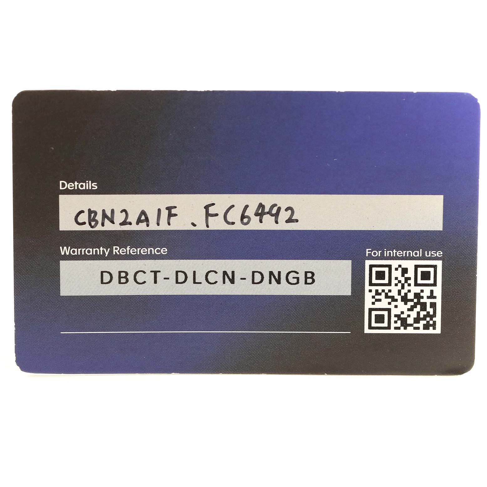 This is a warranty or authenticity card for the Carrera model by Tag Heuer.