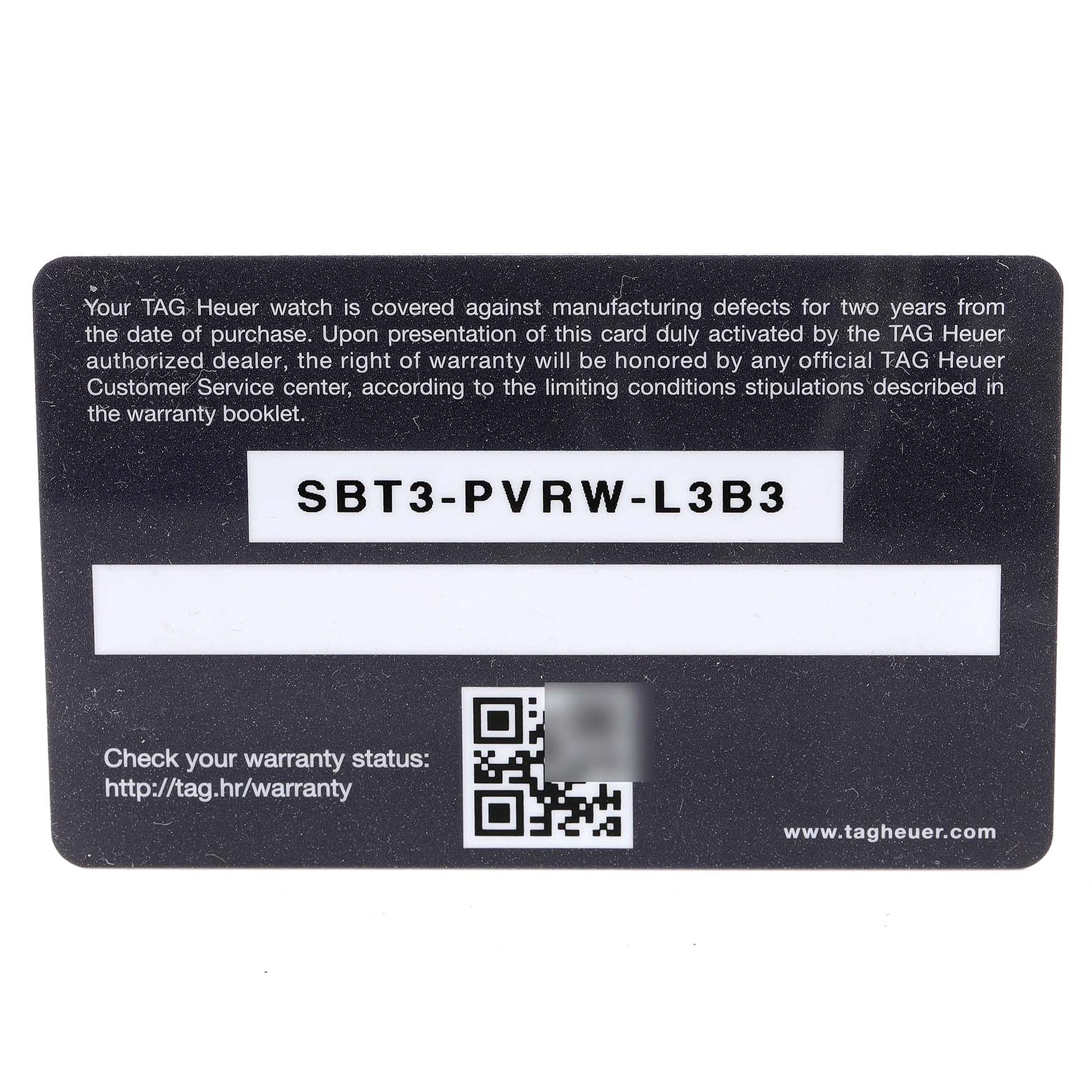 This image shows the warranty card for a Tag Heuer Monaco CBL2111.FC6453 Men's Stainless Steel Blue Dial CBL2111.FC6453 Men's Stainless Steel Blue Dial watch.