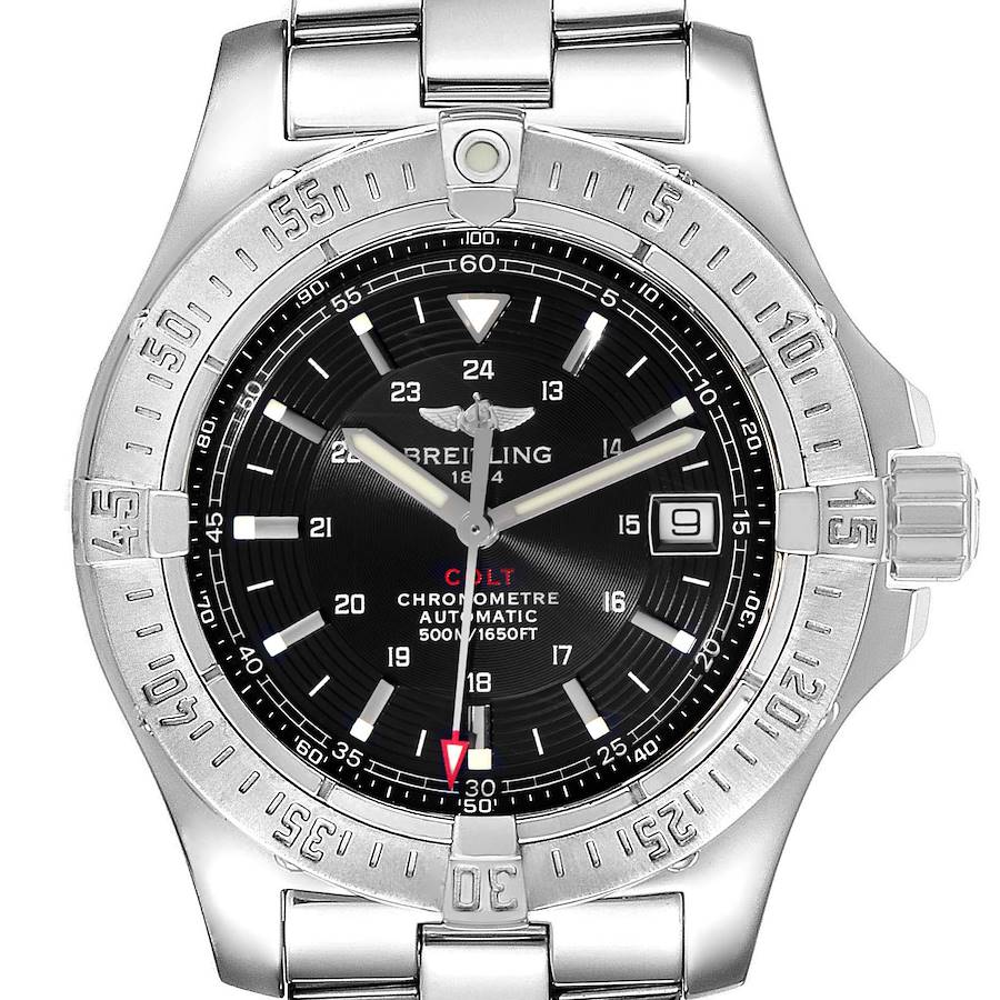 Breitling Colt 41mm Black Dial Automatic Steel Mens Watch A17380 Papers SwissWatchExpo