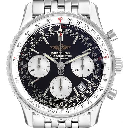 Photo of Breitling Navitimer Black Dial Chronograph Steel Mens Watch A23322 Papers