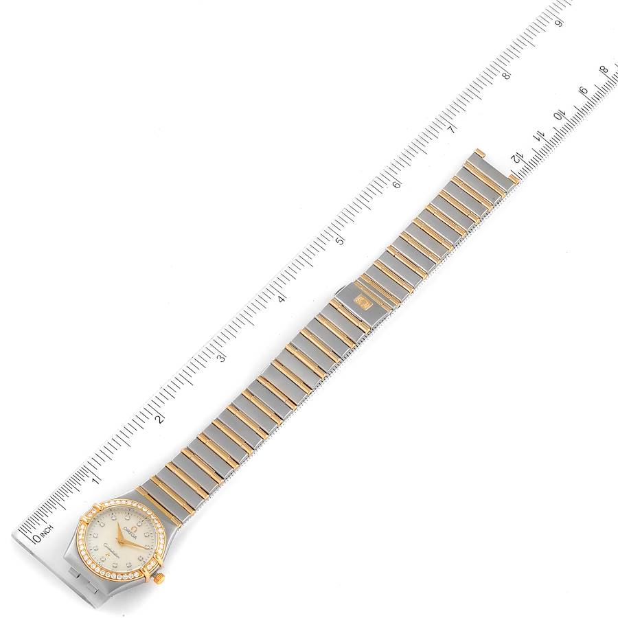 Omega Constellation 95 Steel Yellow Gold MOP Diamond Ladies Watch