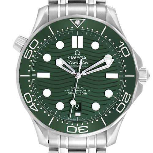 Photo of Omega Seamaster Diver Green Dial Steel Mens Watch 210.30.42.20.10.001 Box Card