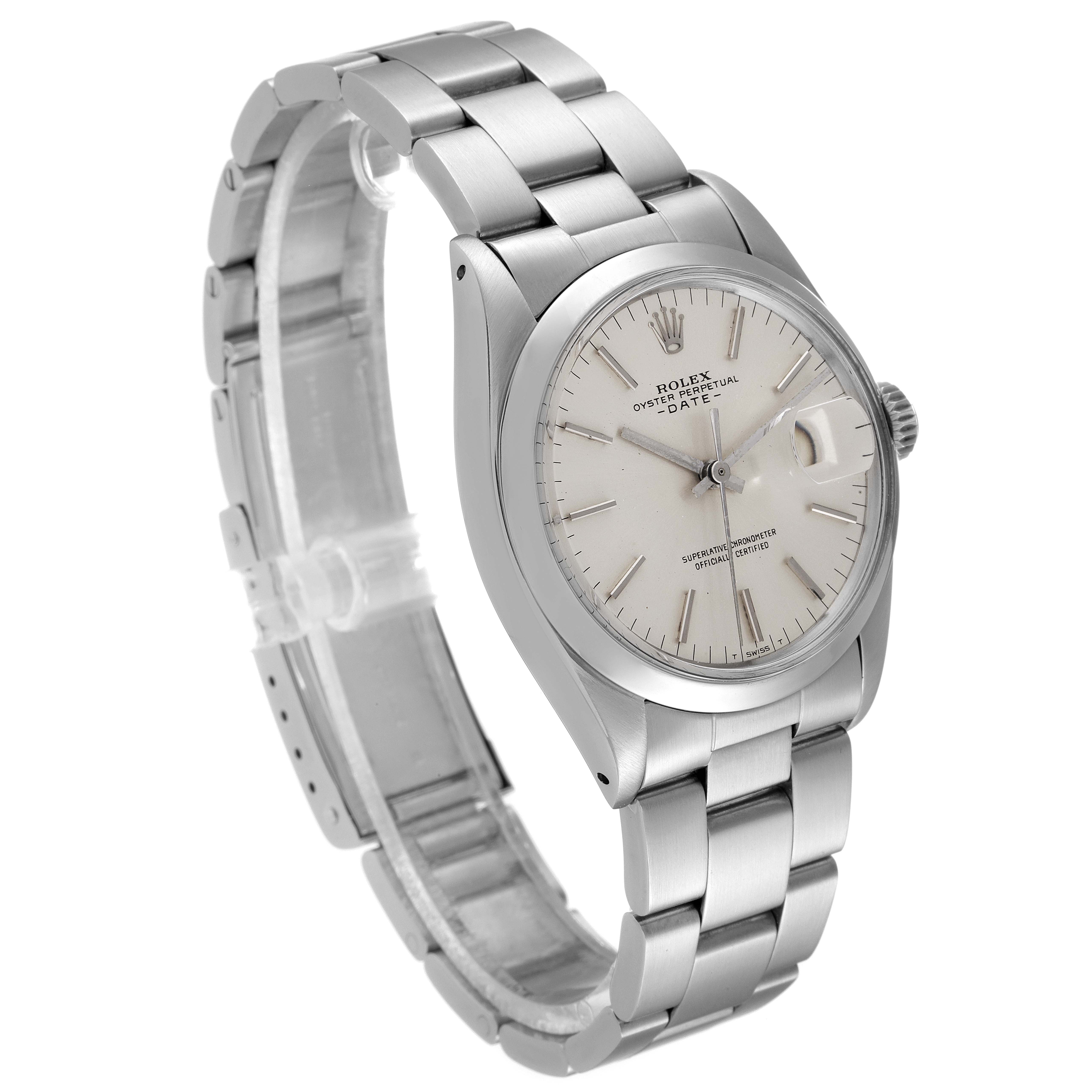 The image shows a Vintage Collection Rolex watch angled to display the face, bezel, crown, and bracelet.