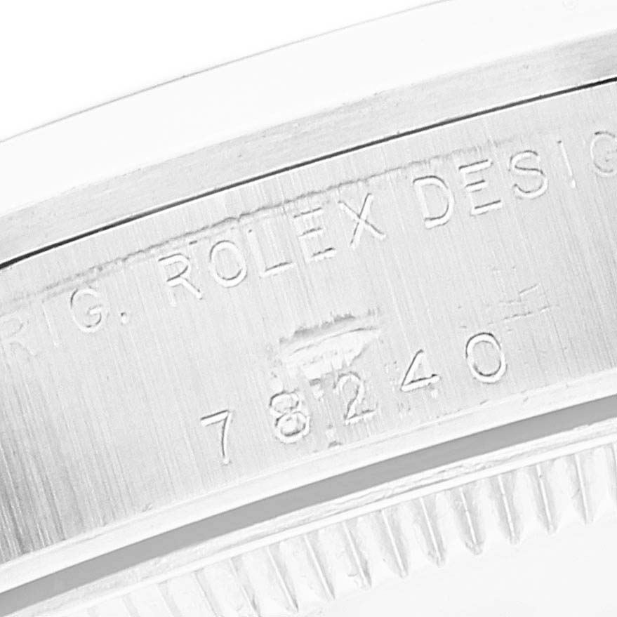 This is a close-up of the case back engraving on a Mid-Size Rolex watch, model number 78240.