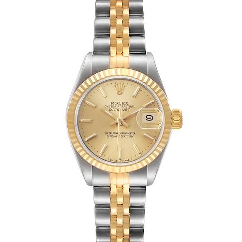 Photo of Rolex Datejust Steel Yellow Gold Champagne Dial Ladies Watch 69173