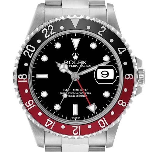 Photo of Rolex GMT Master Black Red Coke Bezel Mens Watch 16700