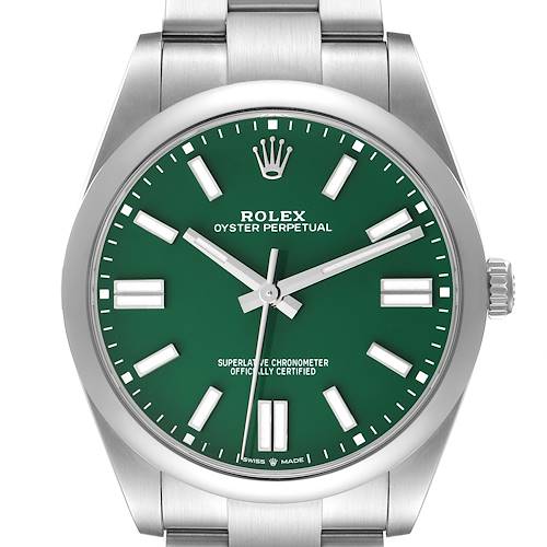 Photo of Rolex Oyster Perpetual 41 Steel Green Dial Mens Watch 124300