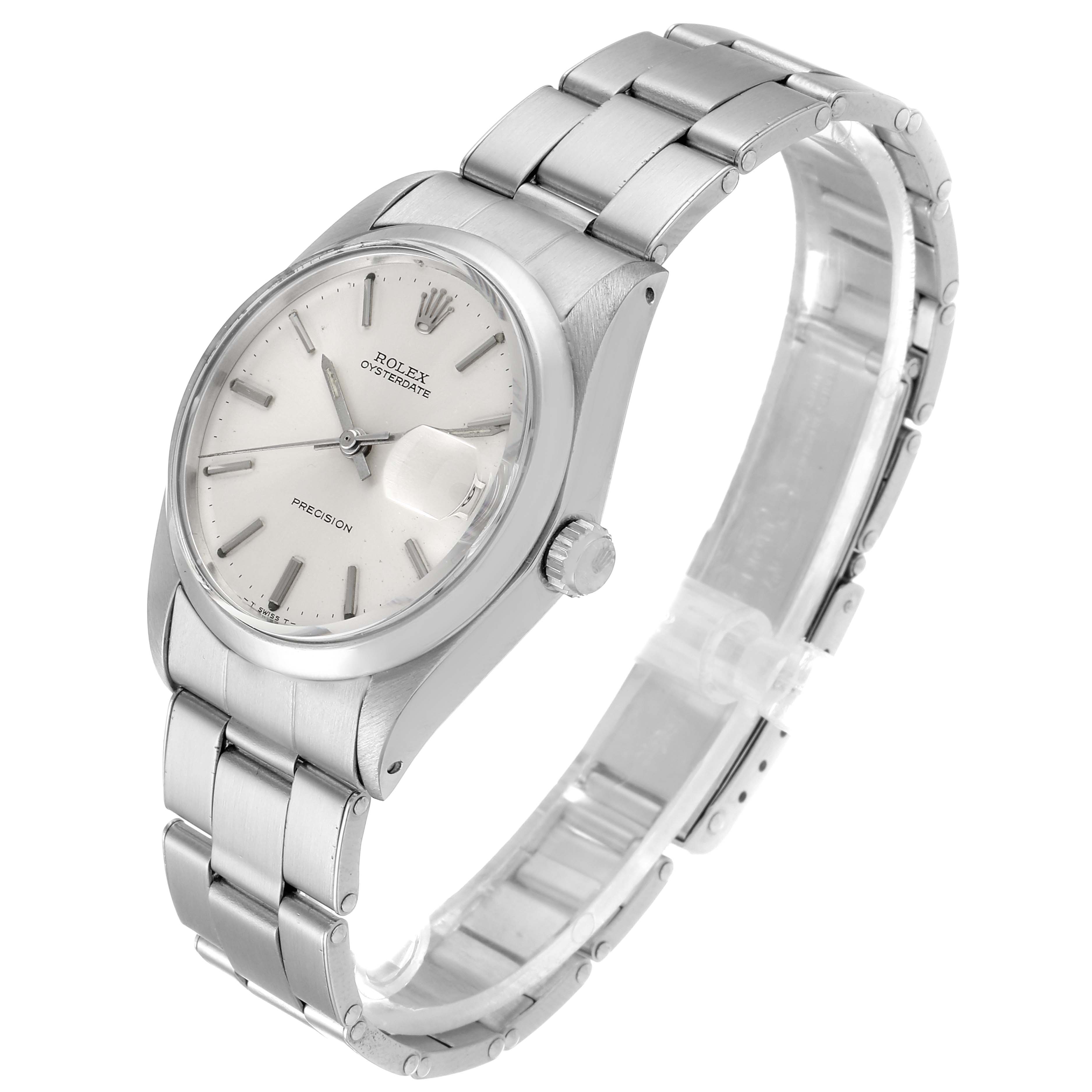 The Rolex Vintage Collection 6694 Men
s Stainless Steel Silver Dial 6694 Men
s Stainless Steel Silver Dial watch is shown at a three-quarter angle, highlighting the dial, bezel, crown, and bracelet.