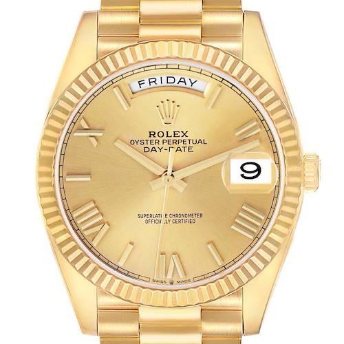 Photo of Rolex President Day Date 40 Yellow Gold Mens Watch 228238 Box Card