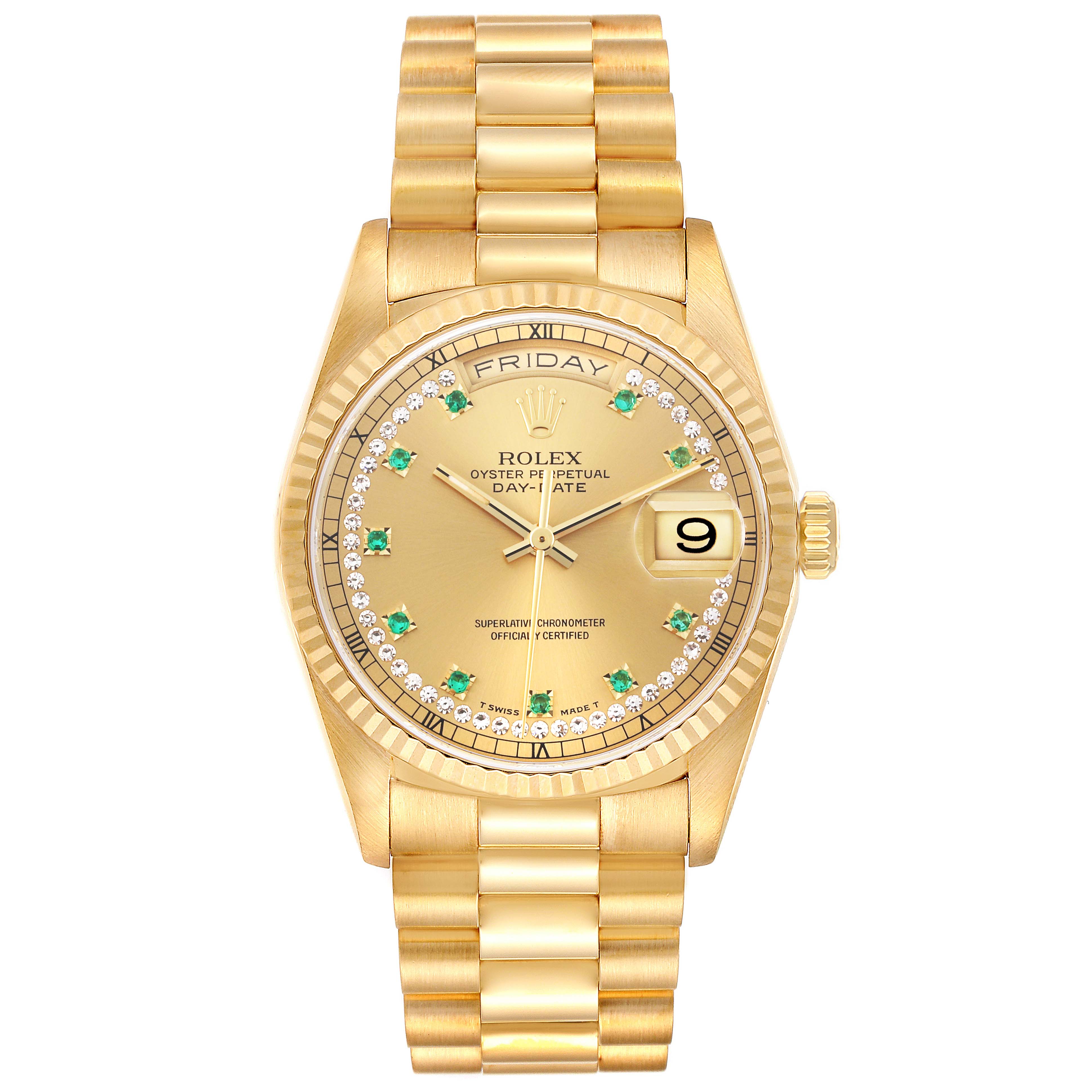 The Rolex Datejust watch is shown from a top-down angle, displaying its dial, bracelet, and bezel.