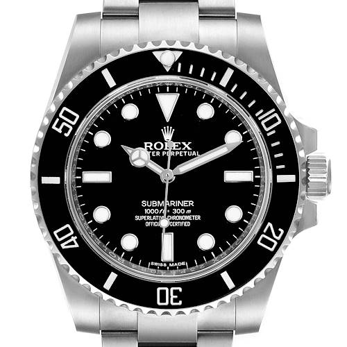 Photo of Rolex Submariner 40mm Black Dial Ceramic Bezel Steel Watch 114060 Box Card