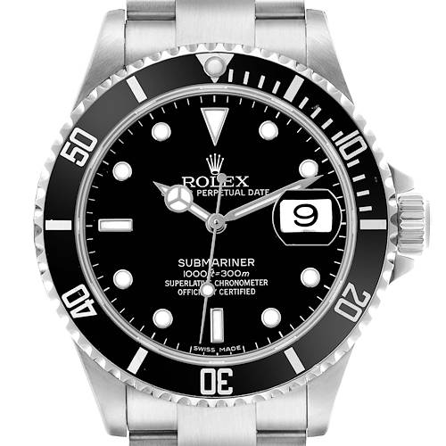 Photo of Rolex Submariner Date Steel Black Bezel Mens Watch 16610