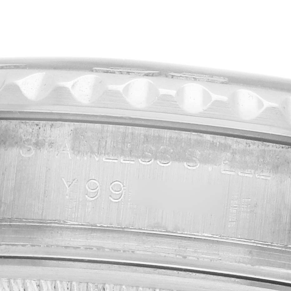 The image shows a close-up of the bezel and part of the case edge of a Rolex Yacht-Master 169622 Women's Stainless Steel Silver Dial watch.