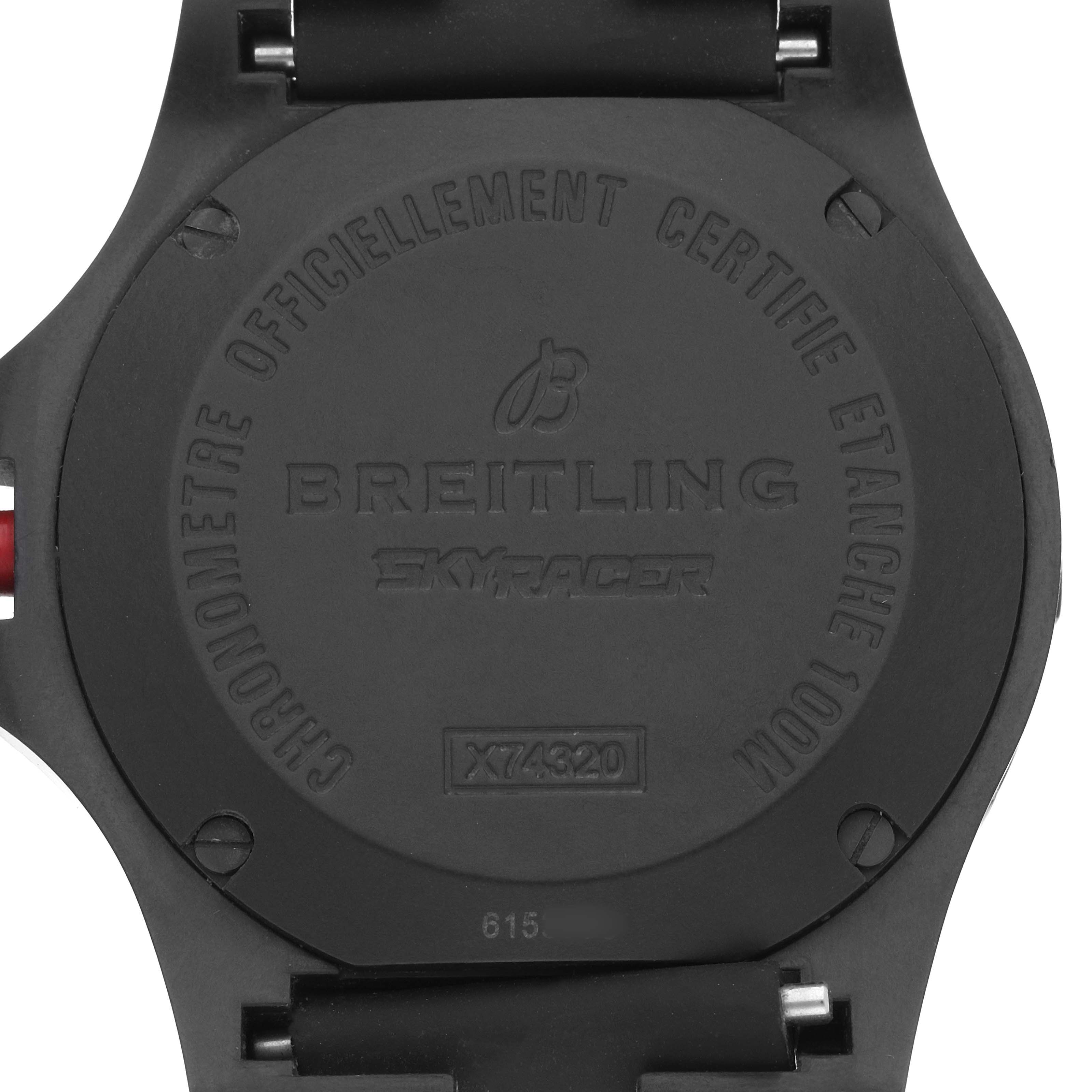 The image shows the back case of a Breitling Colt X74320E4/BF87 Men's Titanium Black Dial watch, displaying the brand name and model details.