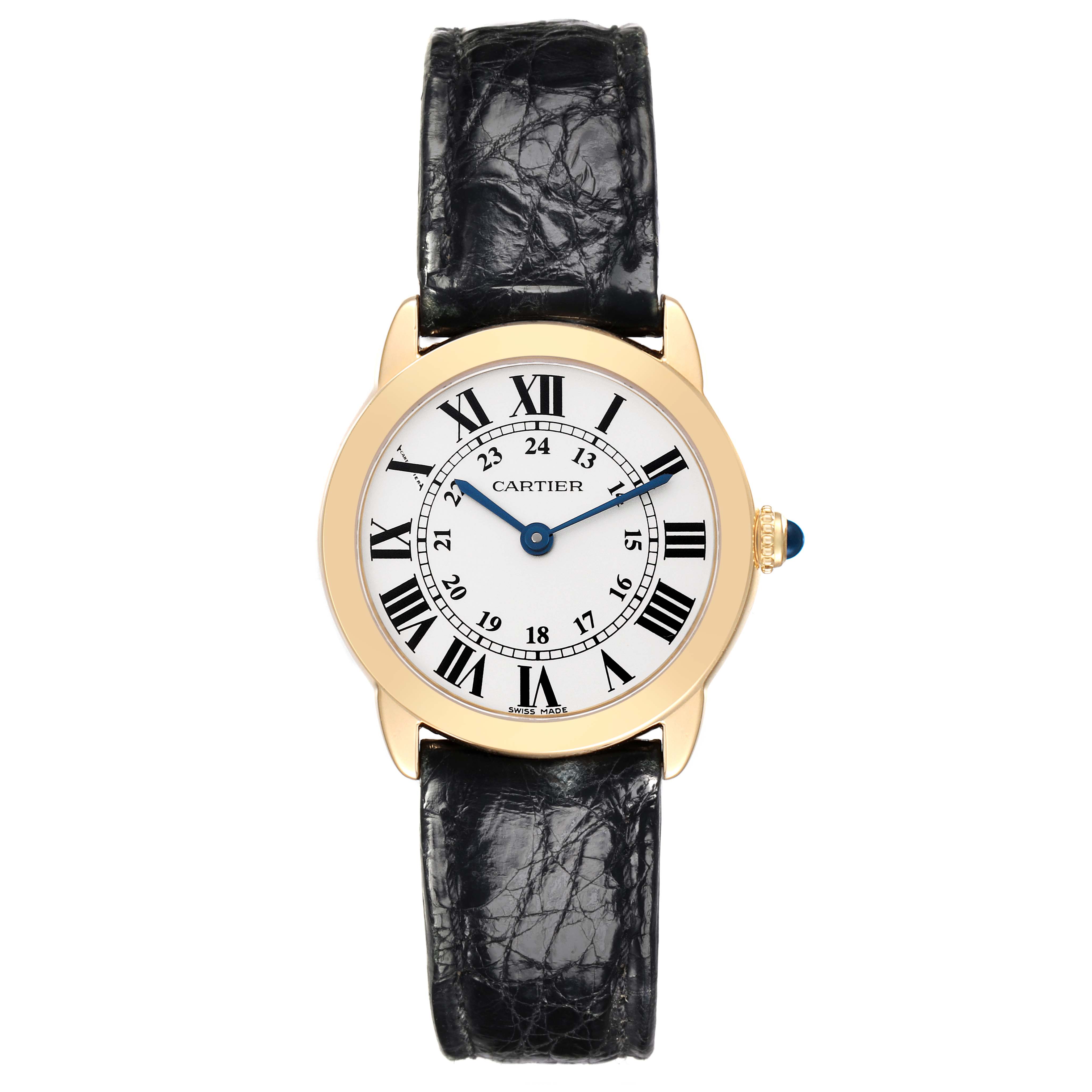 The Cartier Ronde W6700355 Women's Steel and Gold (two tone) Silver Dial W6700355 Women's Steel and Gold (two tone) Silver Dial watch is shown from a front angle, featuring the face, bezel, and strap.