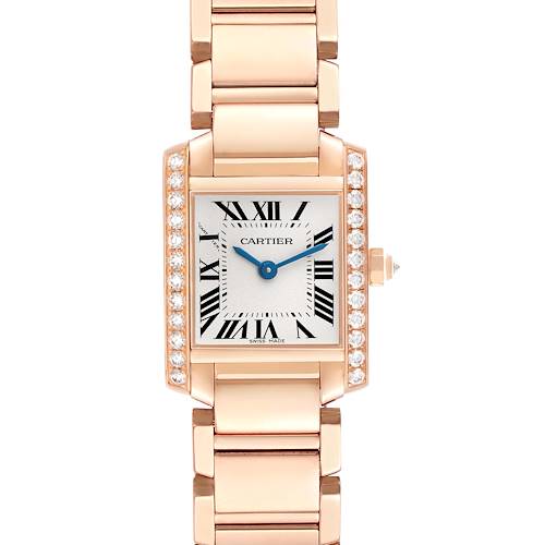 Photo of Cartier Tank Francaise Small Rose Gold Diamond Ladies Watch WE10456H