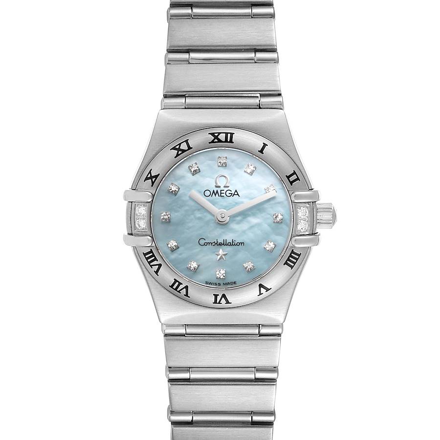 Omega Constellation Mini Blue MOP Diamonds Ladies Watch 1567.86.00 SwissWatchExpo