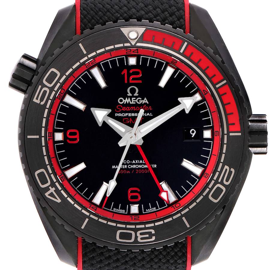 Omega Planet Ocean Deep Black Ceramic GMT Watch 215.92.46.22.01.003 Box Card SwissWatchExpo