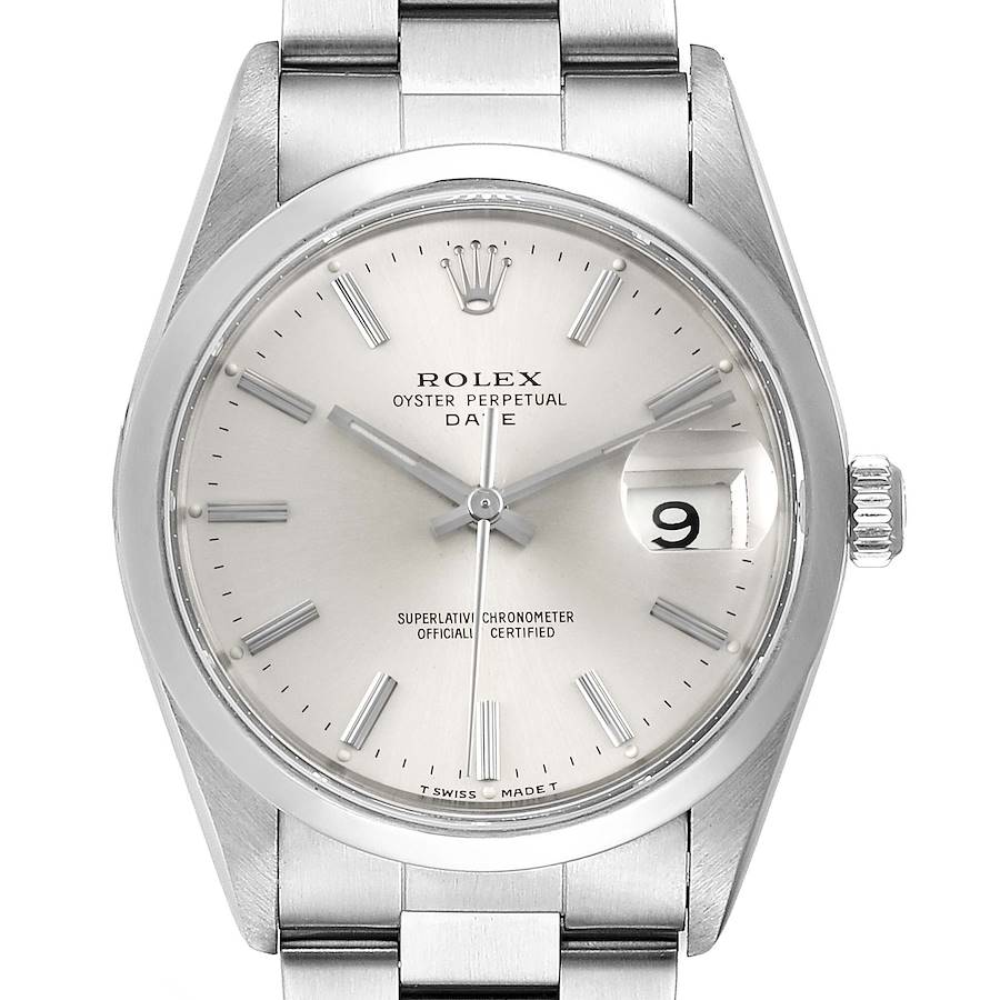Rolex Date Silver Dial Oyster Bracelet Automatic Mens Watch 15200 Box SwissWatchExpo