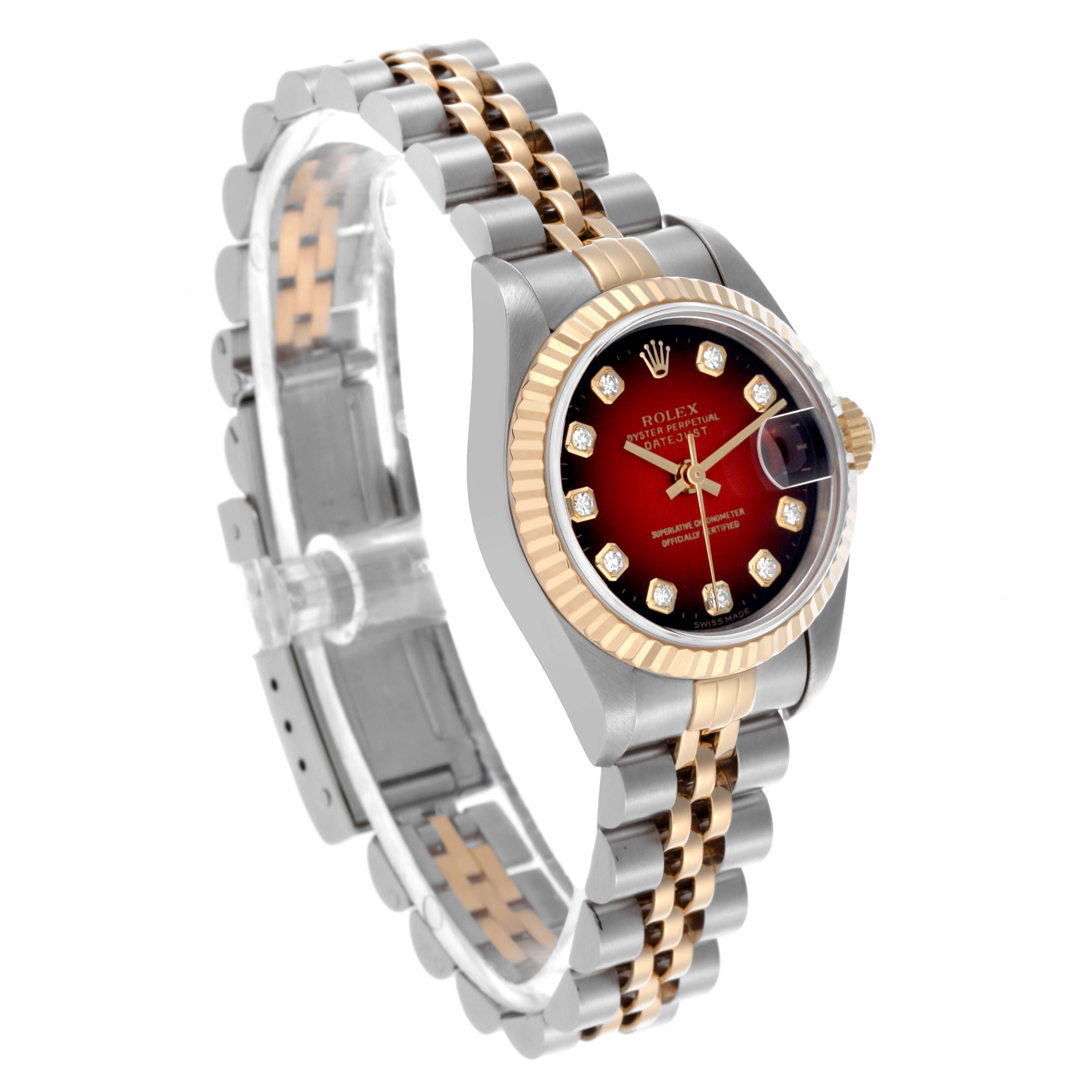 ROLEX DATEJUST 69173 2コマ Rolex Ladies Datejust 69173 Two Tone Blue Diamond Dial Steel