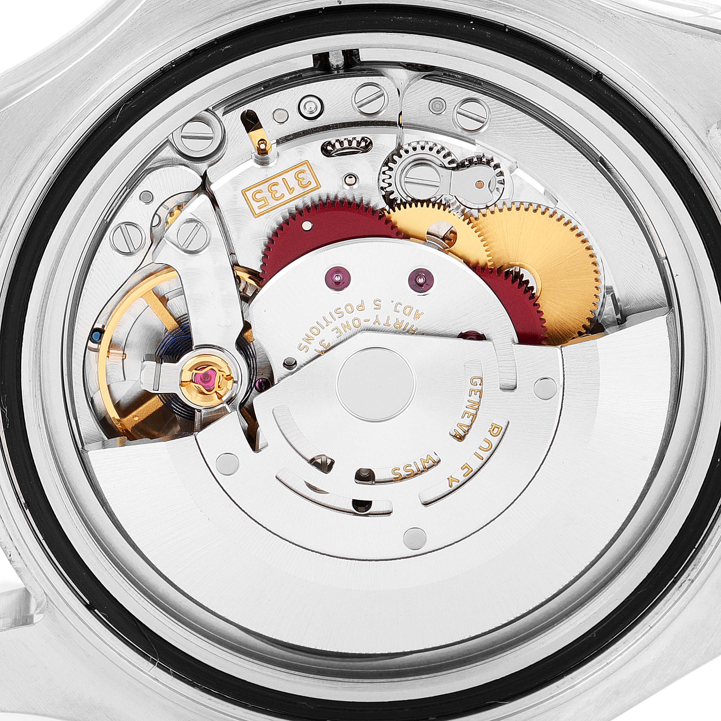 The image shows the internal mechanism and components of a Rolex Yacht-Master 116622 Men's Stainless Steel Blue Dial 116622 Men's Stainless Steel Blue Dial watch from a rear, open caseback angle.