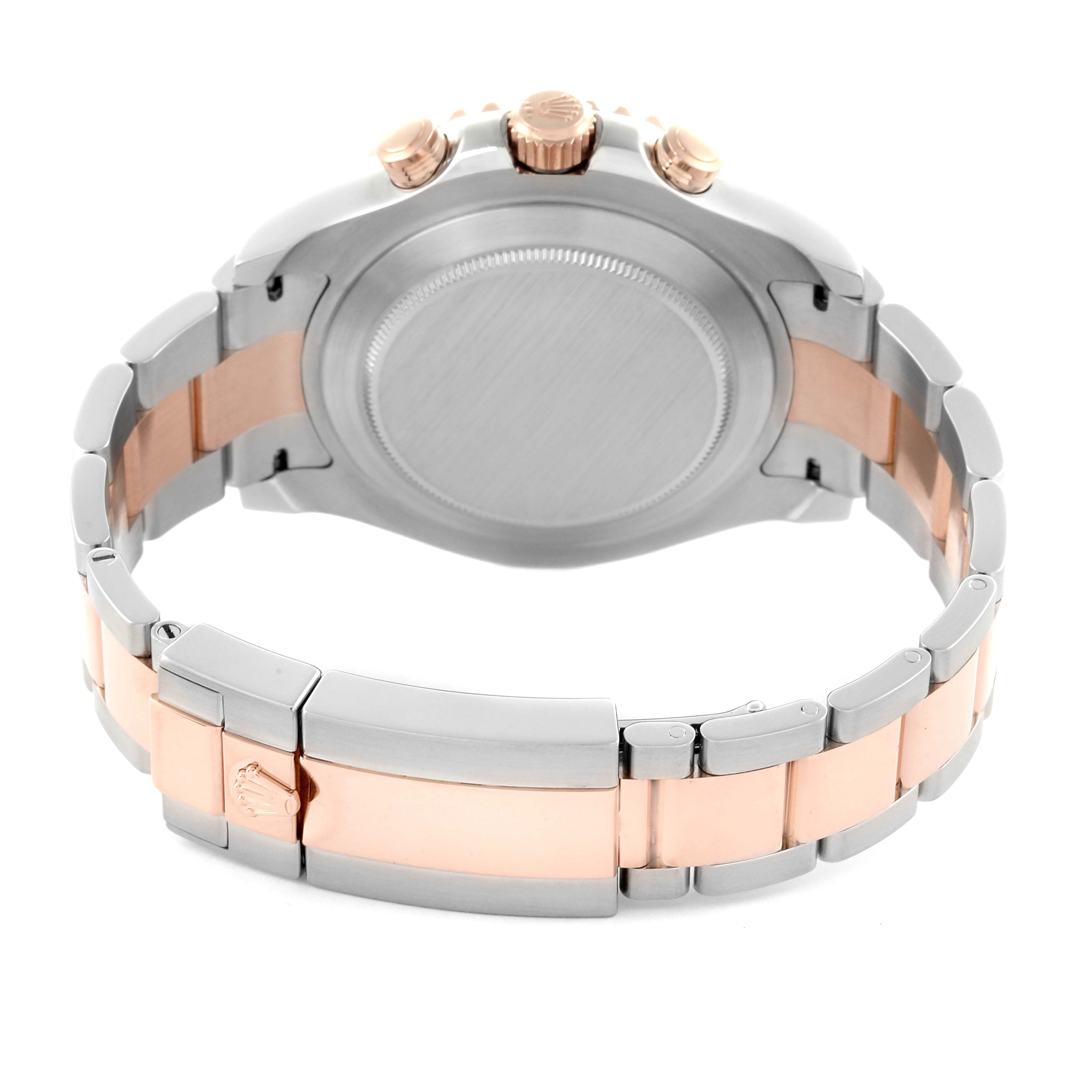 The image shows the back and side view of the Rolex Yacht-Master 116681 Men
s Steel and Gold (two tone) White Dial 116681 Men
s Steel and Gold (two tone) White Dial
s case and bracelet.