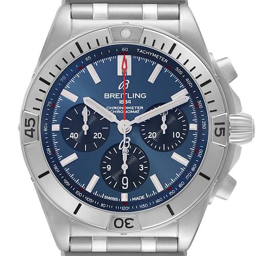Photo of Breitling Chronomat B01 42 Blue Dial Steel Mens Watch AB0134