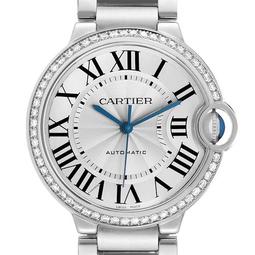 Photo of Cartier Ballon Bleu 33 Steel Diamond Bezel Ladies Watch W4BB0023