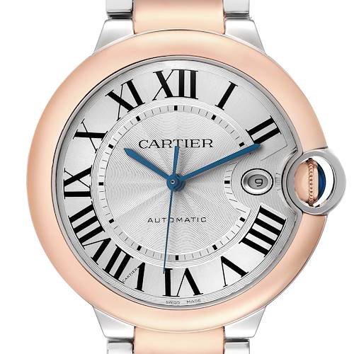 Photo of Cartier Ballon Bleu 42 Steel Rose Gold Mens Watch W2BB0004 Card
