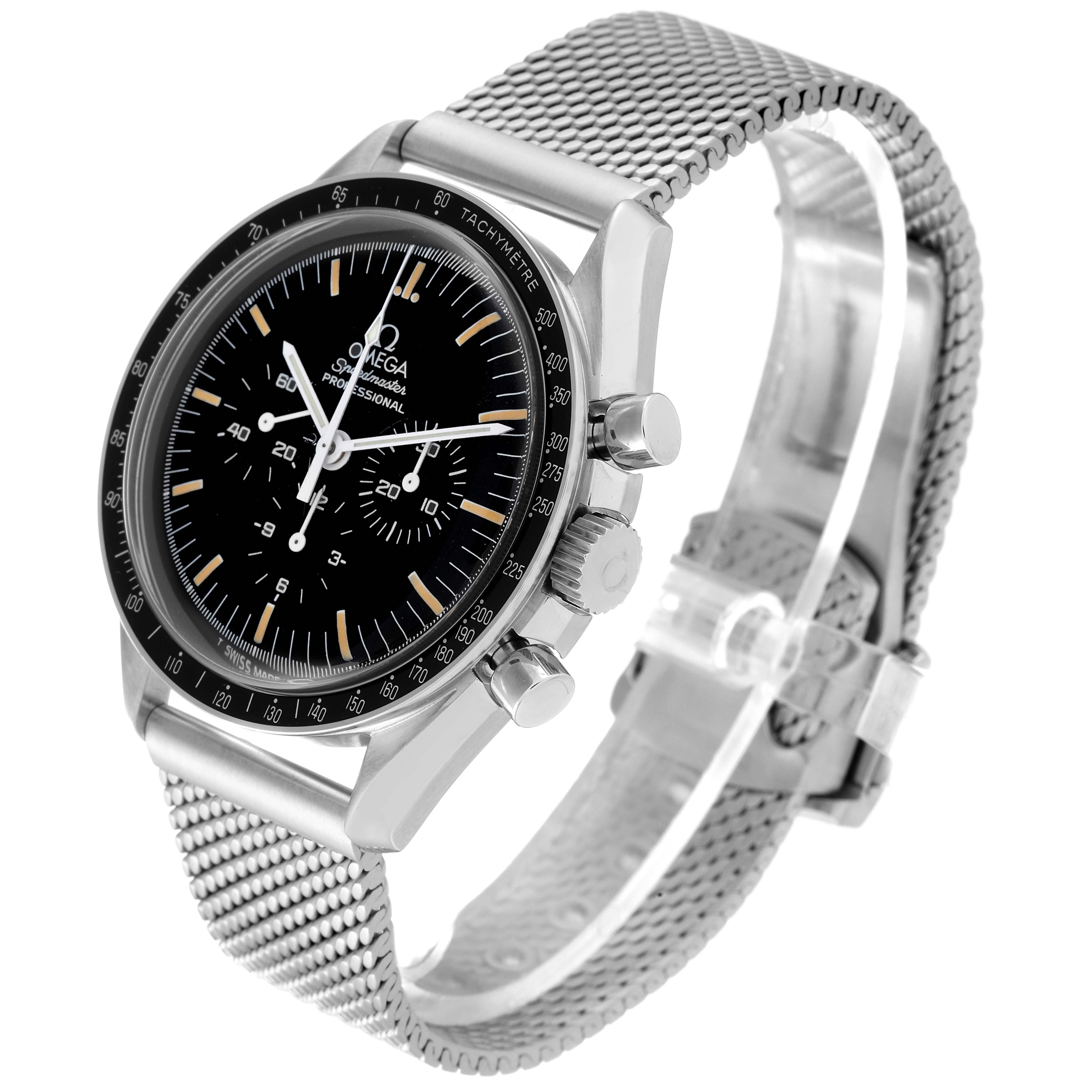 Omega Speedmaster Moonwatch Chronograph Black Dial Steel Mens Watch 35705000 Swisswatchexpo 