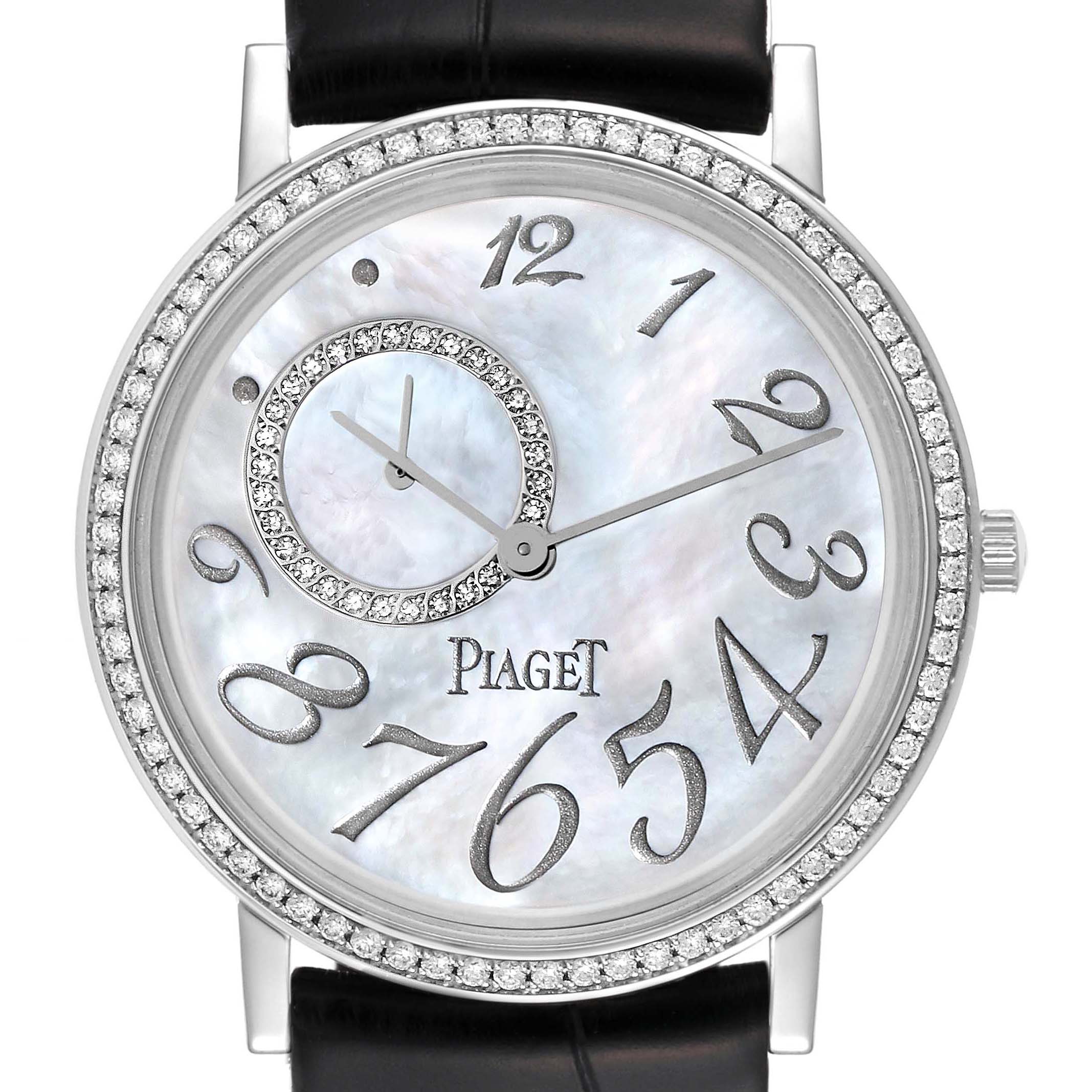 Piaget Altiplano Mother Of Pearl White Gold Diamond Mens Watch