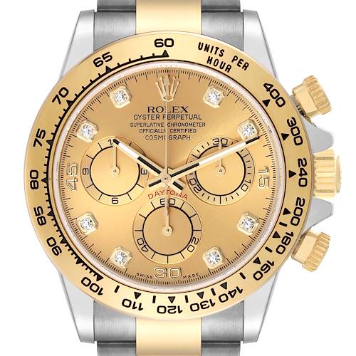 Photo of Rolex Cosmograph Daytona Steel Yellow Gold Diamond Dial Watch 116503 Box Card PARTIAL PAYMENT