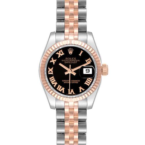 Photo of Rolex Datejust Steel Rose Gold Black Dial Ladies Watch 179171