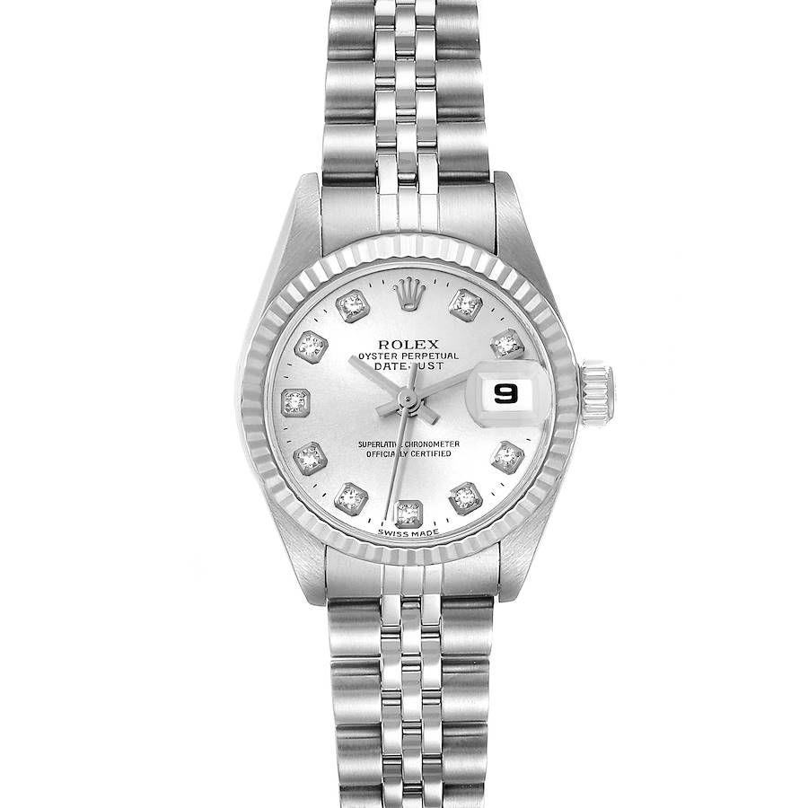 Rolex Datejust Steel White Gold Diamond Dial Ladies Watch 79174 SwissWatchExpo