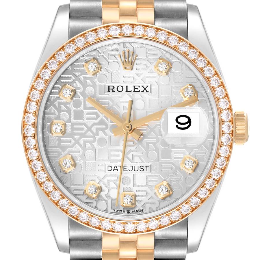 Rolex Datejust Steel Yellow Gold Anniversary Diamond Mens Watch 126283 Box Card SwissWatchExpo