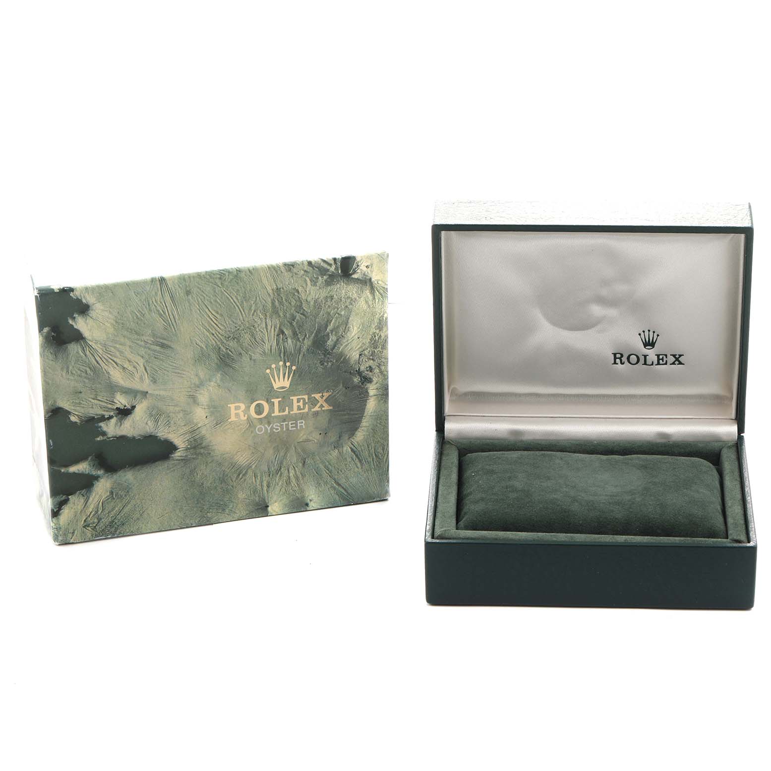 The image shows a Rolex Turn-o-Graph 16263 Men's Steel and Gold (two tone) Champagne Dial watch box and outer packaging from a front angle.