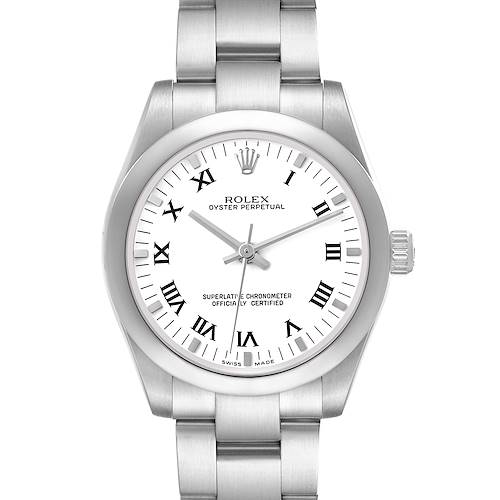 Photo of Rolex Oyster Perpetual Midsize 31 Steel White Dial Ladies Watch 177200 Card